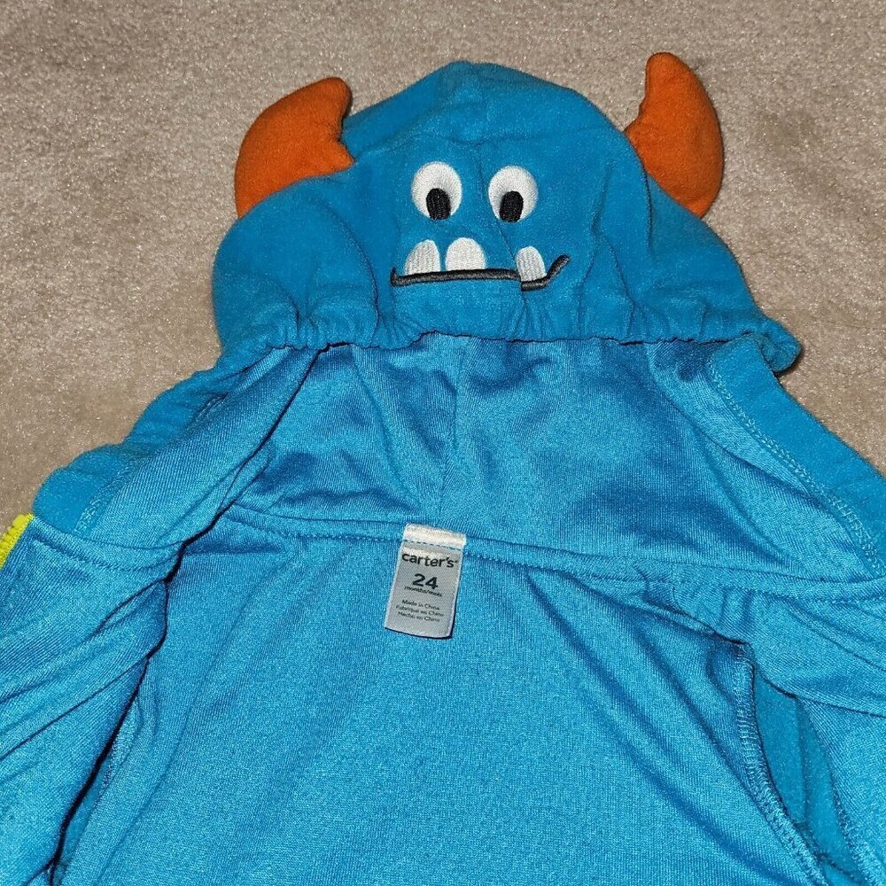 Carter's Blue & Lime Monster Hooded Costume Set - Picture 6 of 8